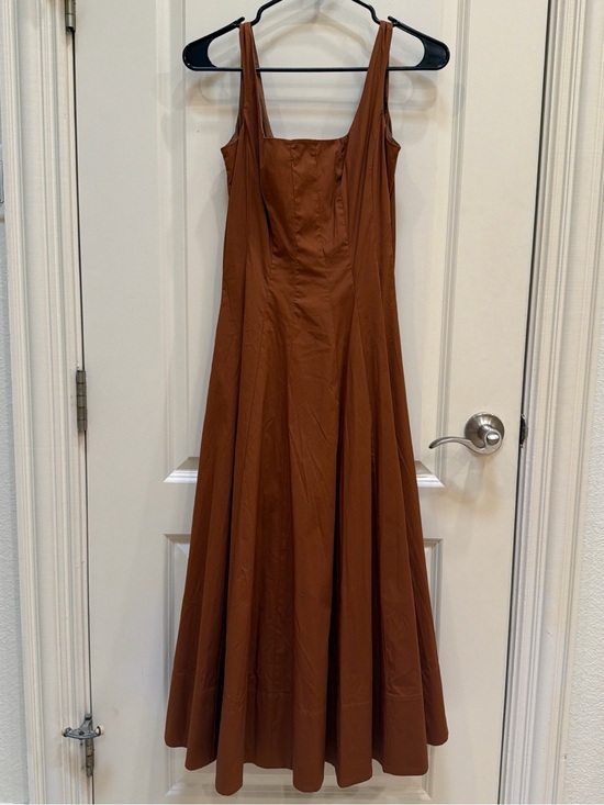 STAUD Dresses & Skirts - STAUD Rust-Brown Square-Neck Maxi Dress